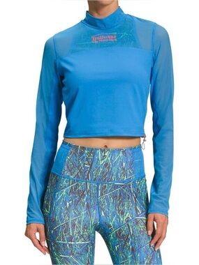 Blue North Face Trailwear QTM Mock Neck Shirt (j1)